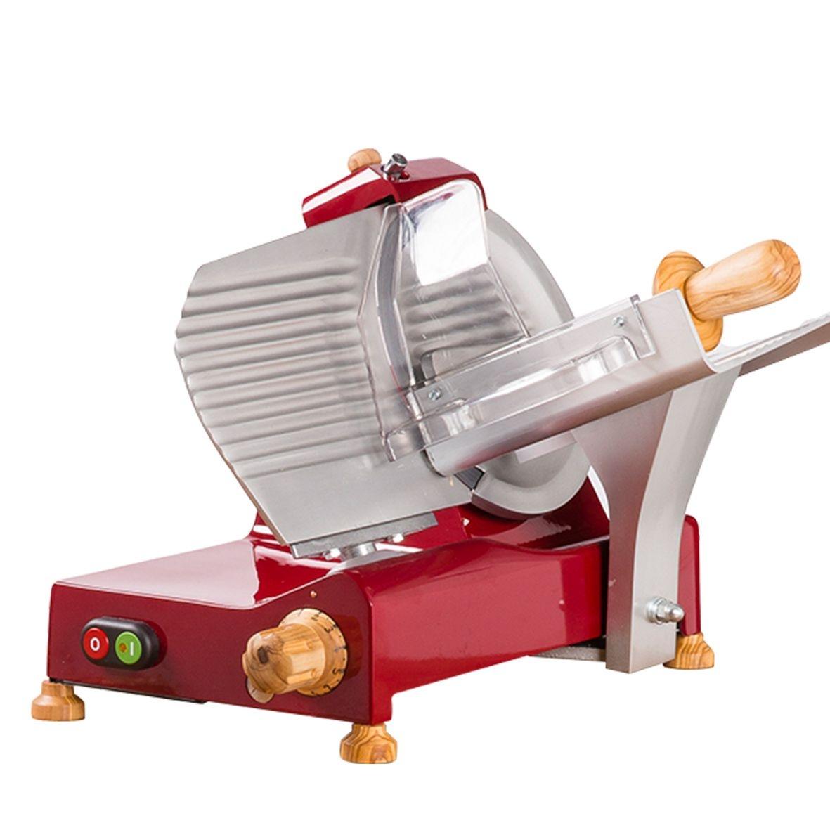 Trancheuse à viande professionnelle F195R - finition bois d'olivier - lame 195 mm - 132 W - Wismer_1