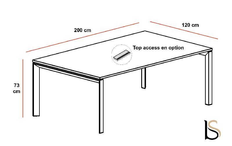 Table de réunion Star - Mobel Linea - Non, 200, Anthracite, Blanc_1
