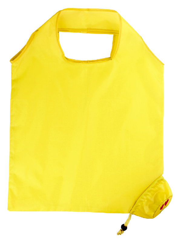 Sac shopping pliable - Forme émoticône - Polyester 190T - Couleur jaune - 22g_1