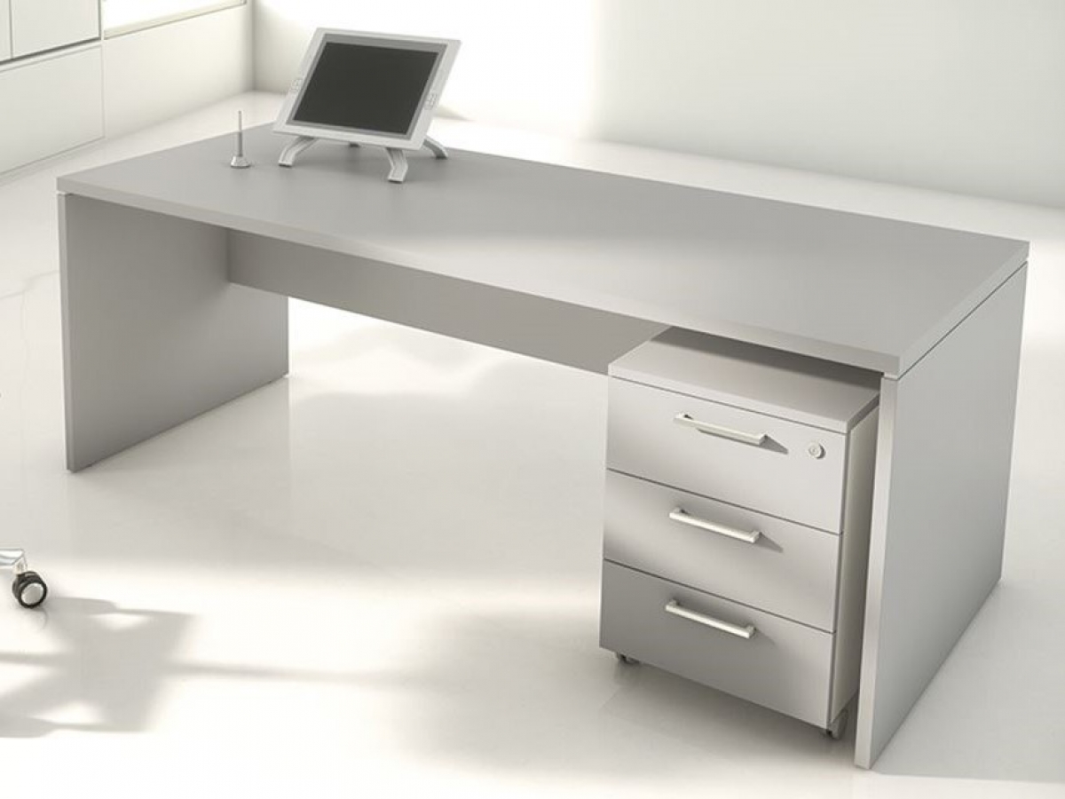 Bureau classique et design NEW PANO - Idéal pour le télétravail, avec finitions modernes et bois certifiés PEFC_1