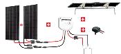 Kit solaire bateau Uniteck inclinable 300W 12V MPPT - 2 panneaux monocristallins, régulateur MPPT 20A_1