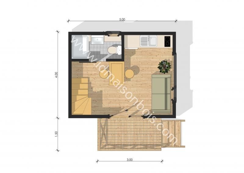 Toulon - studio de jardin - id maison bois - toit plat 35m2_1