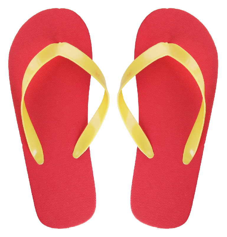 Tongs publicitaires personnalisables - PE et PVC - Semelles rouges - Minimum 50 paires_1