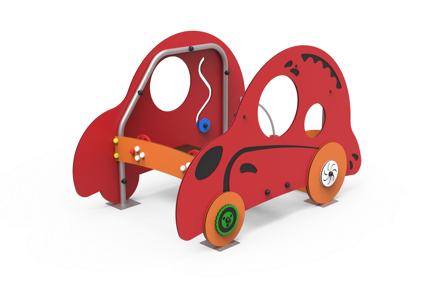 Toboggan pour enfant en métal Gibo JG10 - Structure en acier inoxydable et surface de glissement ondulée_1