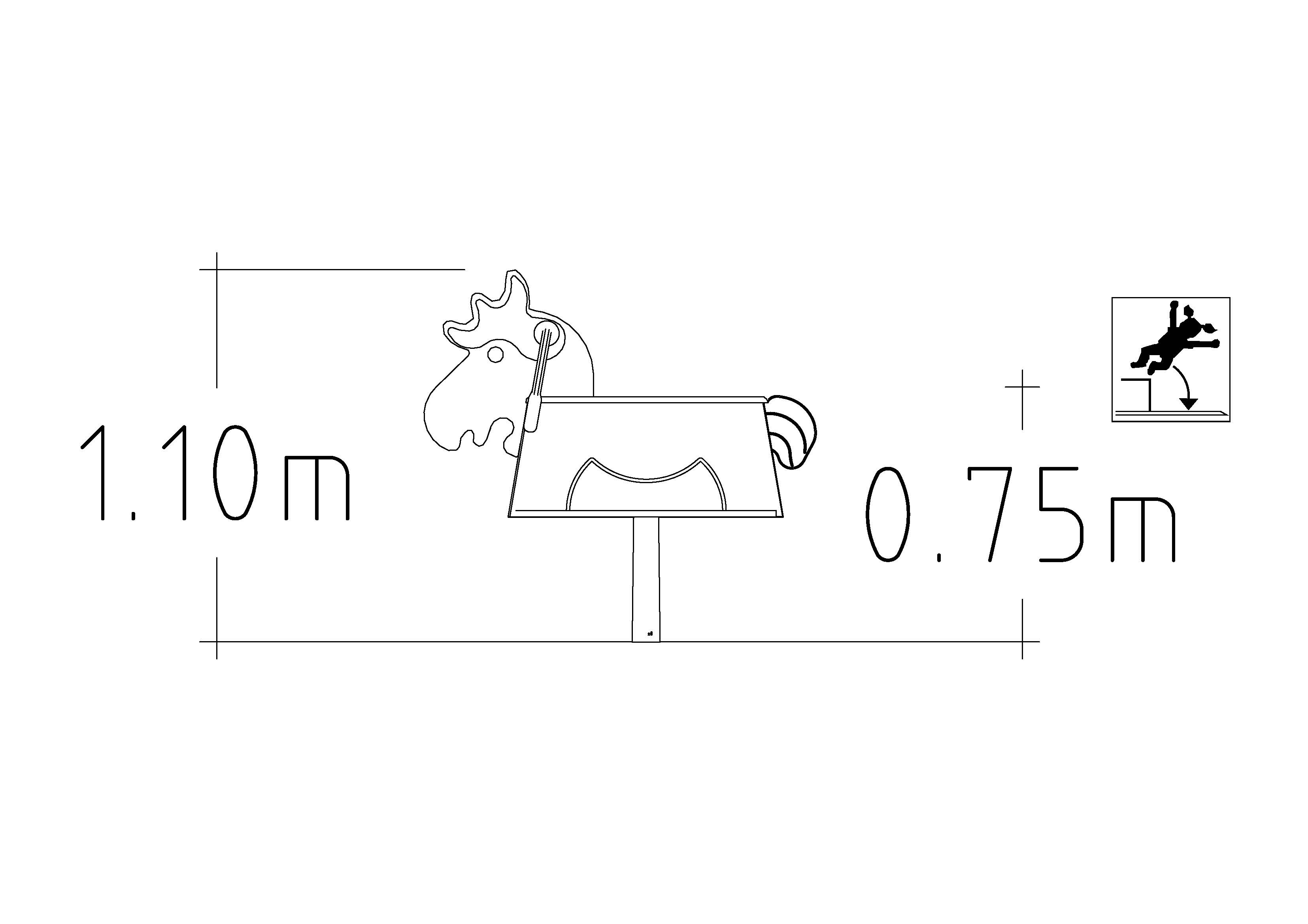 Jeu sur ressort à bascule Bruno - 1 place pour aires de jeux - Réf 8049584 - Hags - Gris avec fondation à enterrer_1