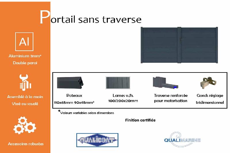 Portail battant sans traverse - 3250 / 1690_1