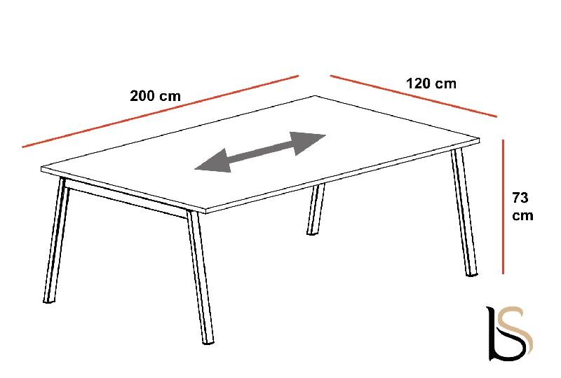 Table de réunion Born Wood - Mobel Linea - 200, Blanc_1