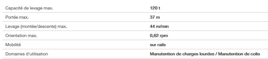 Tcc 280R - Grue portuaire Liebherr - Capacité de levage max 120t - Portée max 37m_1