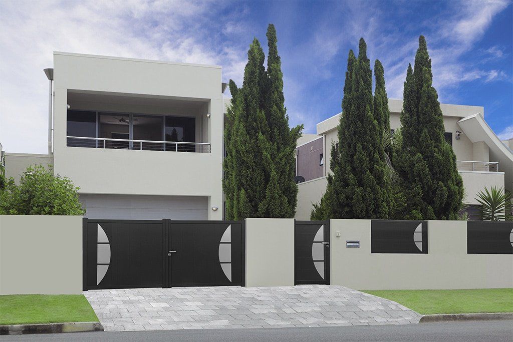 Clôture en aluminium Arc - décor arrondi vertical - thermolaquage Qualicoat - sur-mesure - 123PVCALU_1