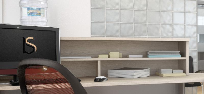 Bureau d'accueil Tono - Mobel Linea. - 80, Alu, Acacia clair_1