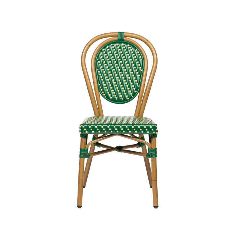 Chaise empilable pour terrasse en polyrotin synthétique, légère et résistante