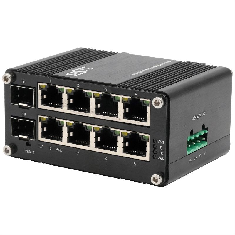 EXSYS EX-62035MPoE-SFP Mini commutateur industriel 8+2 ports Gigabit SFP PoE+, géré par le Web_1