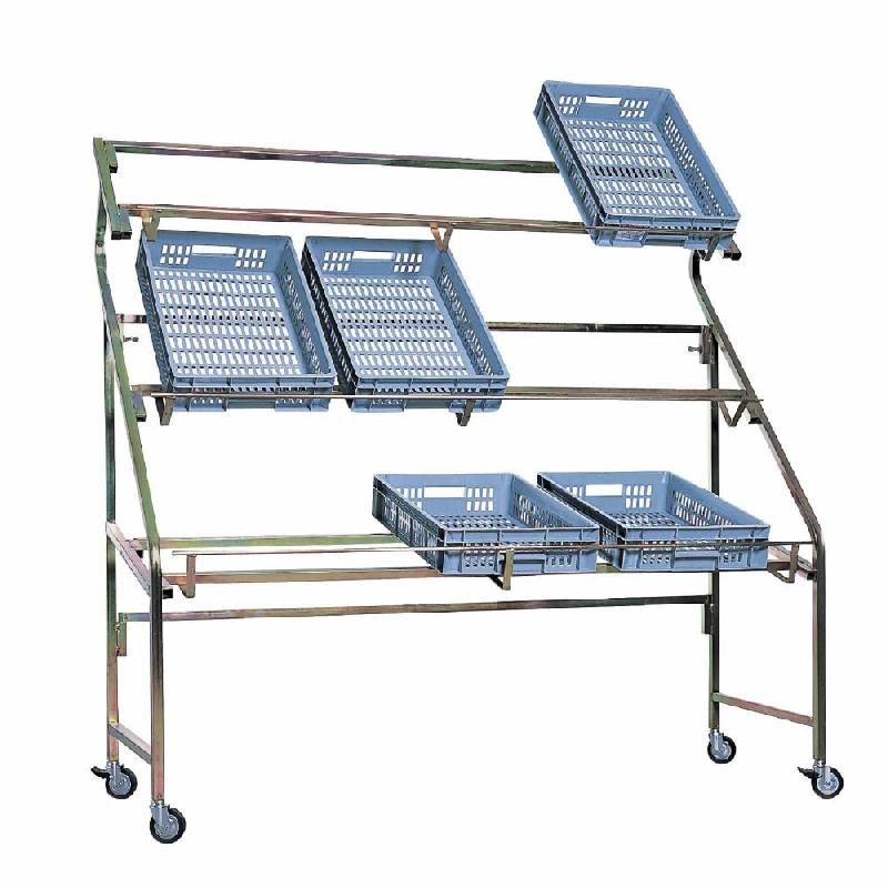 Présentoir cagettes - largeur 170cm - acier bichromaté - 3 niveaux - hauteur 170cm_1