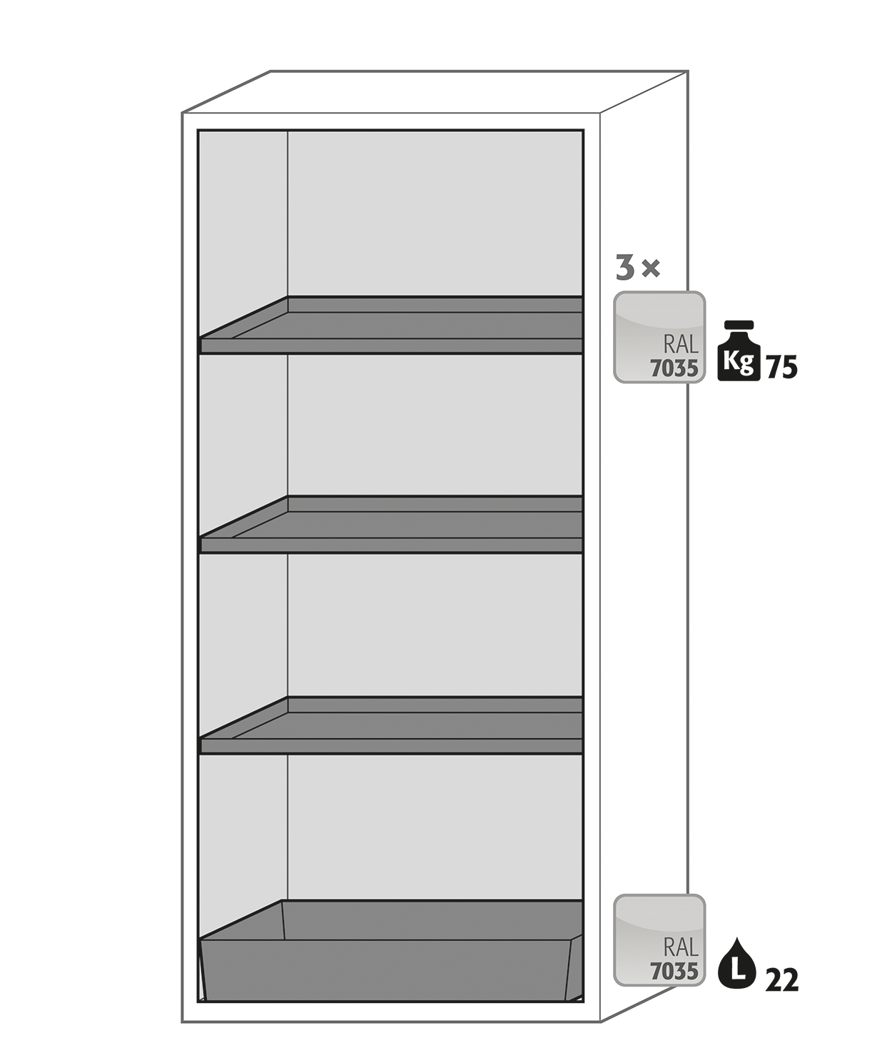 Armoire anti-feu S-CLASSIC-90 modèle S90.196.090 - Réf 30204-001-33707 - stockage substances dangereuses inflammables_1