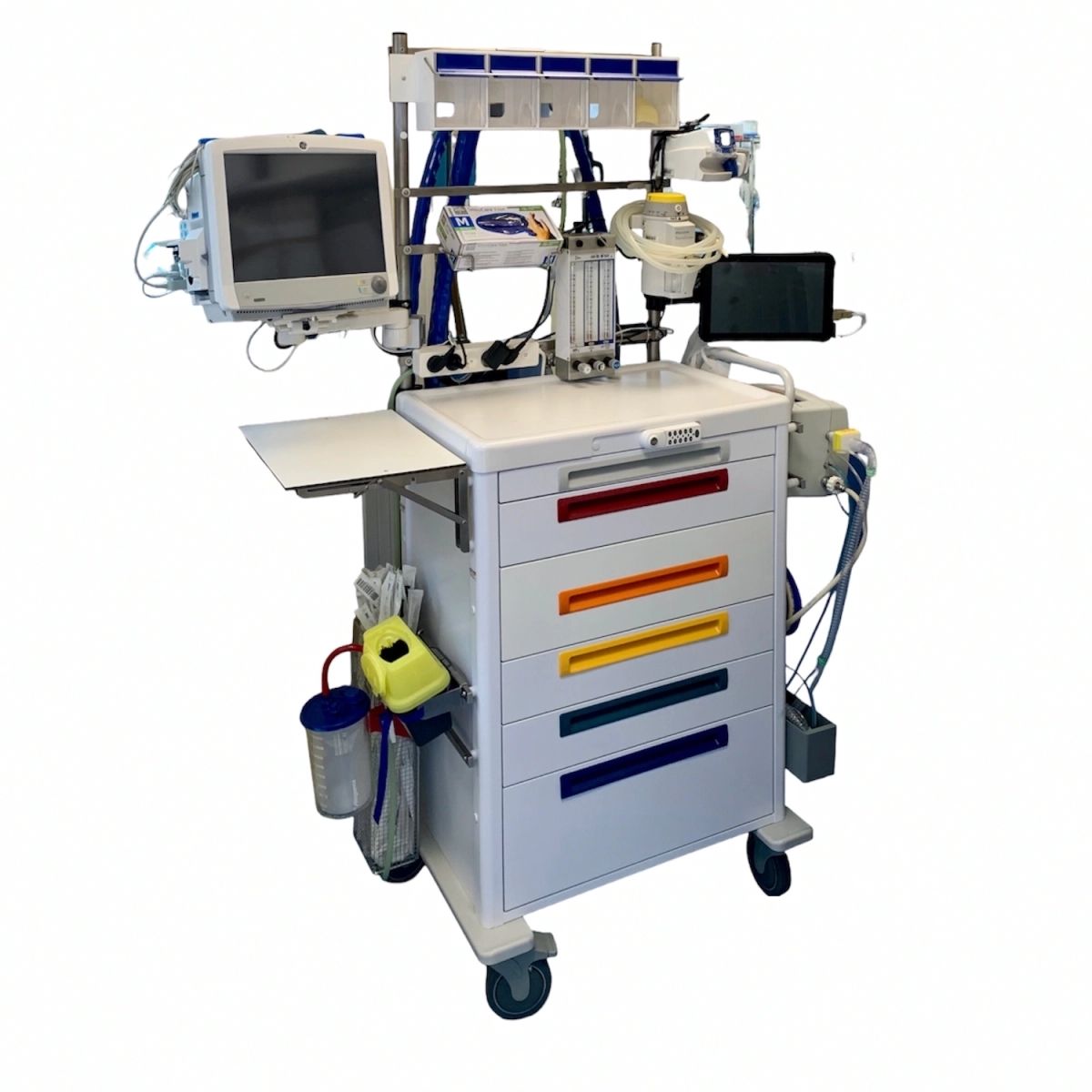 Chariot d'anesthésie et de soins intensifs - JETCART avec dispositif de verrouillage sécurisé et tiroirs modulables_1