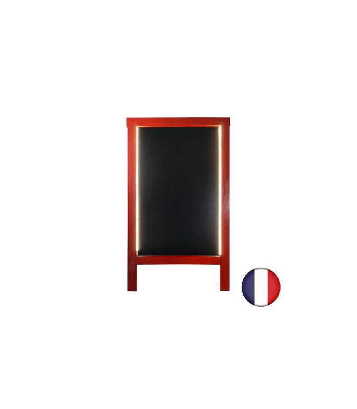 Chevalet stop trottoir en bois - 127 x 75 cm avec éclairage LED et batterie 9 800 mAh - Référence : LSTF38RV-LED-BA98_1