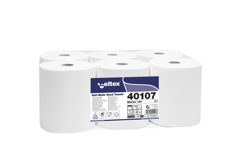 Essuie mains bobine autocut 120m 2plis laize 20cm ø16cm pure ouate celtex (c40107)-lot de 6_1