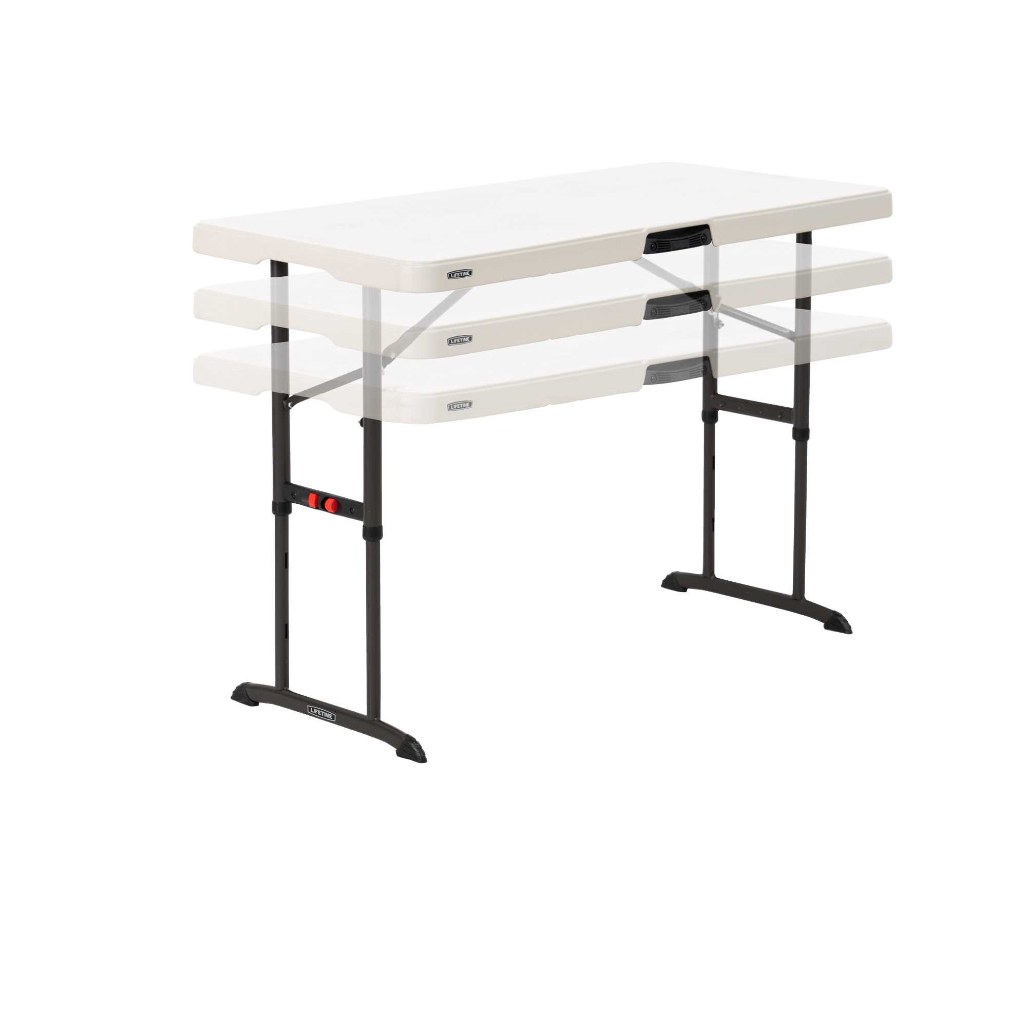 Table pliante ultra-résistante et légère - polypro 1,22m réglable en hauteur_1