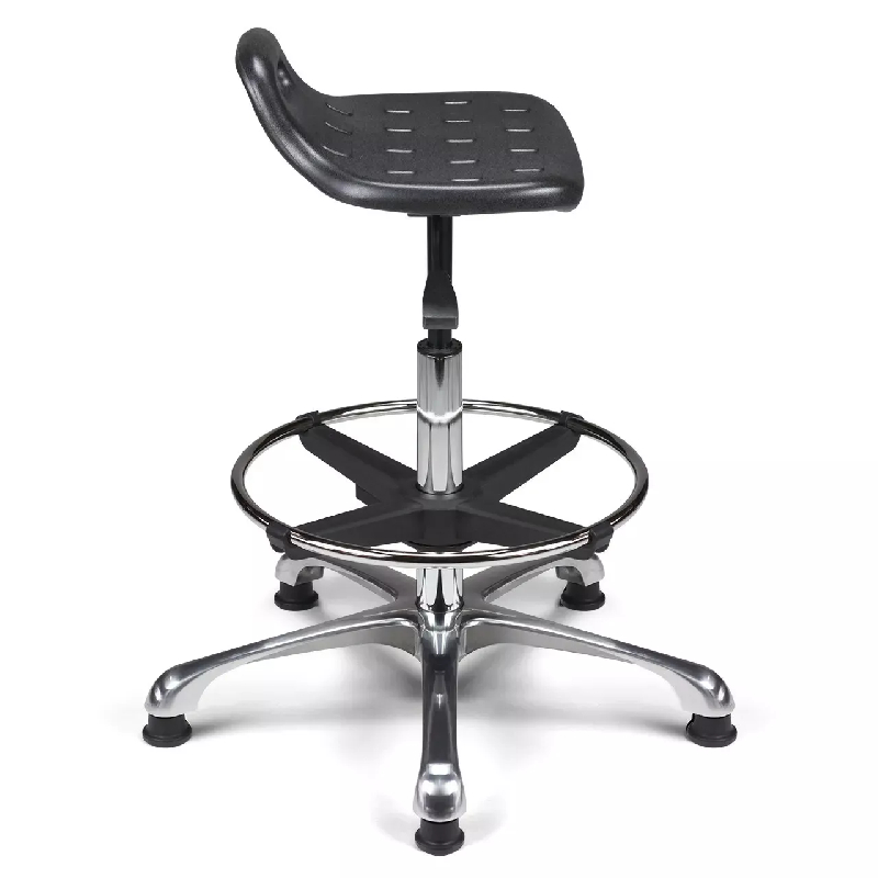 Tabouret technique polyuréthane avec dossier intégré So Udine - Levier latéral, Sans_1