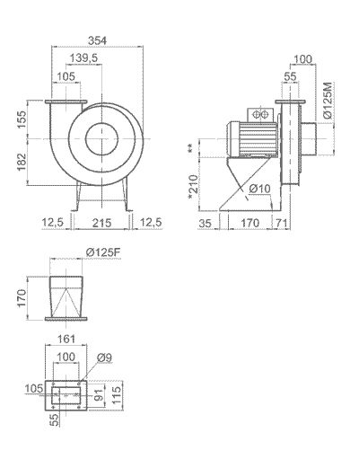 Vsaa 20 - ventilateur centrifuge industriel - Plastifer - très haute pression - polypropylène UV et moteur réglable_1