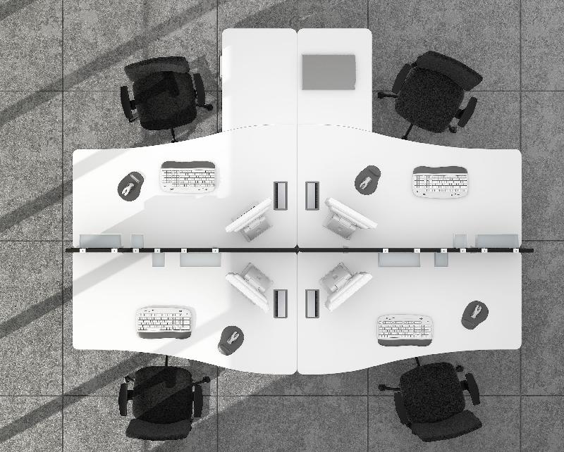 Bureau vague Sigma - Mobel Linea - Blanc 9010, 140, Acacia clair, Droite_1