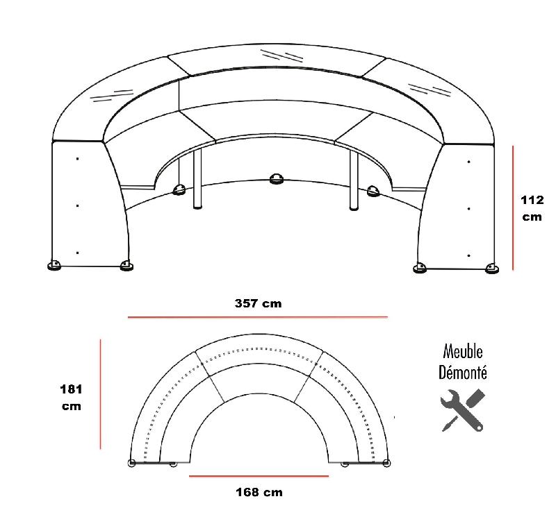 Comptoir d'accueil Glass finition laquée - Quadrifoglio - Bleu Saphir RAL 5003_1