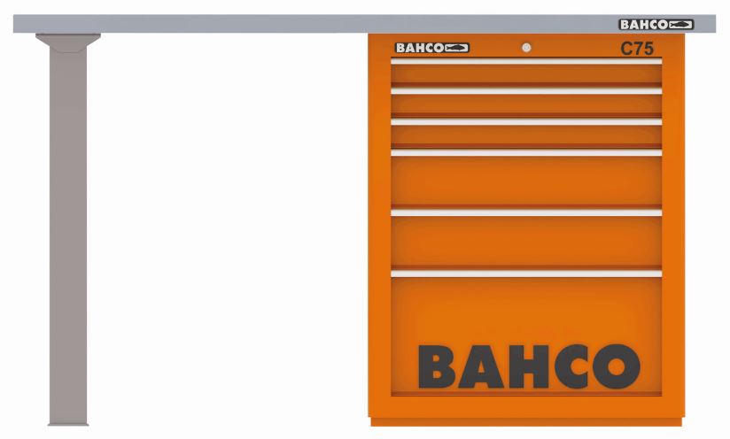 Établi usage intensif - Plateau acier 1800/1500 x 750 x 40 mm - 2 pieds et 6 tiroirs - 1495KH6WB15TS_1