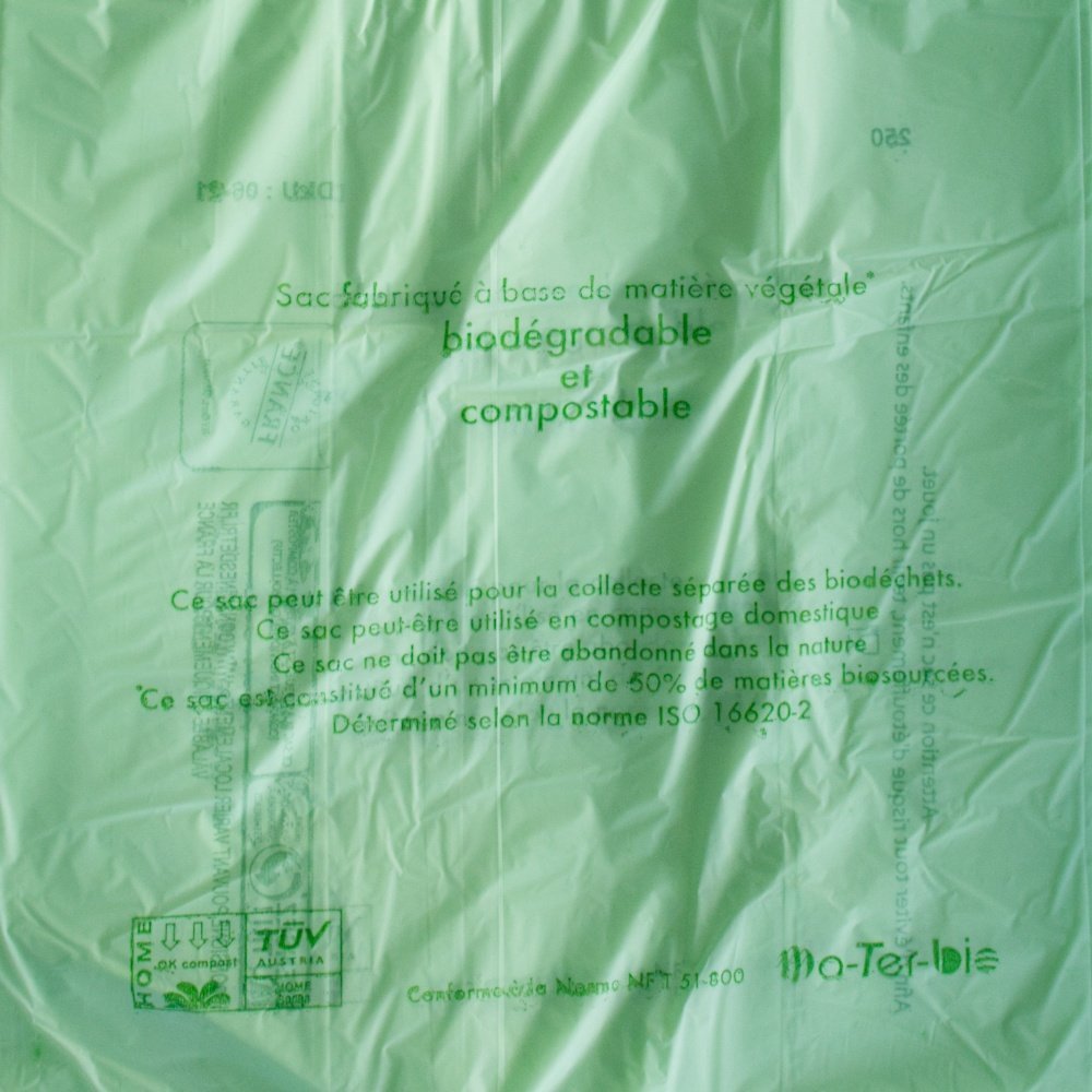 500 sacs bretelles biodégradables verts - 26+12×45 cm - 13 microns - Conditionnement : 500 sacs_1