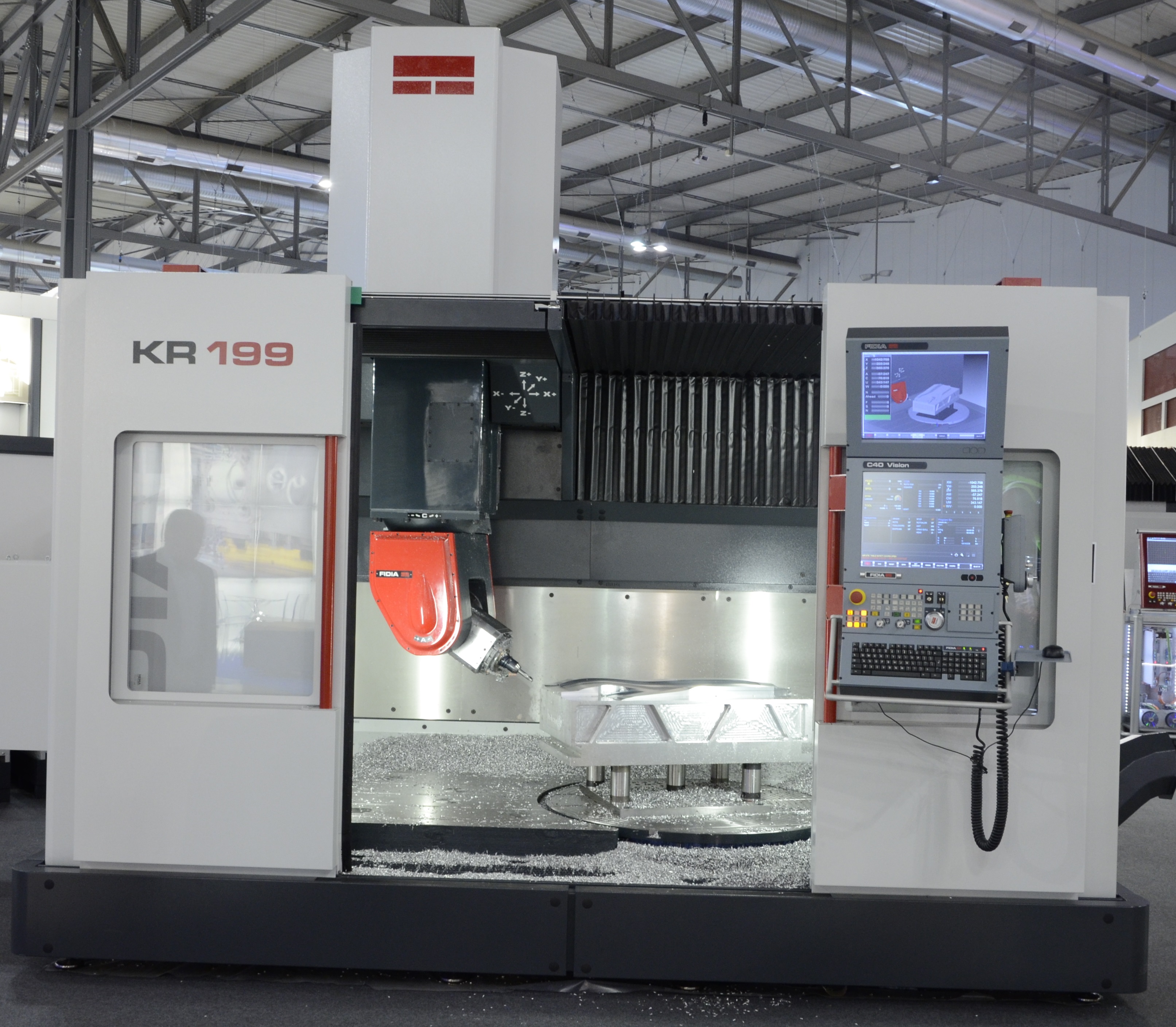 Centre de fraisage UGV 6 axes Fidia KR199 - banc fixe, tête birotative et table circulaire continue_1