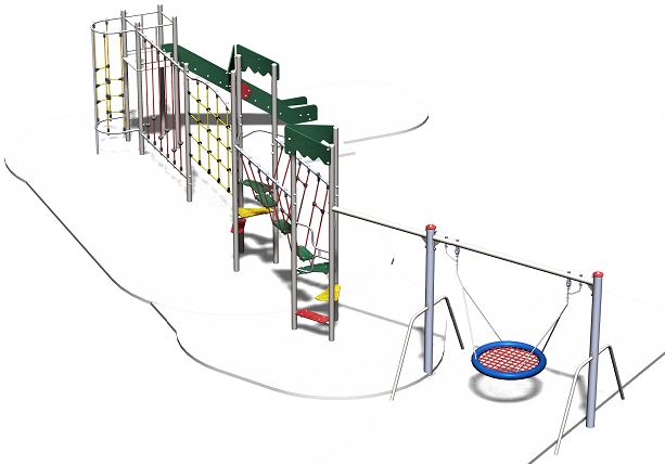 Structure de jeux 3 tours avec portique nid - Gamme Acrobatics - Réf. AC31805I - Capacité 21 enfants - HCL jusqu'à 1500 mm_1