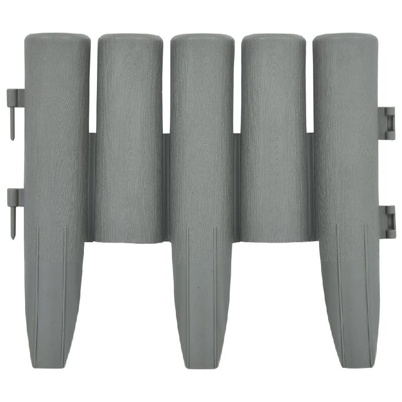 Vidaxl bordures de pelouse 36 pcs gris 10 m pp 48621_1