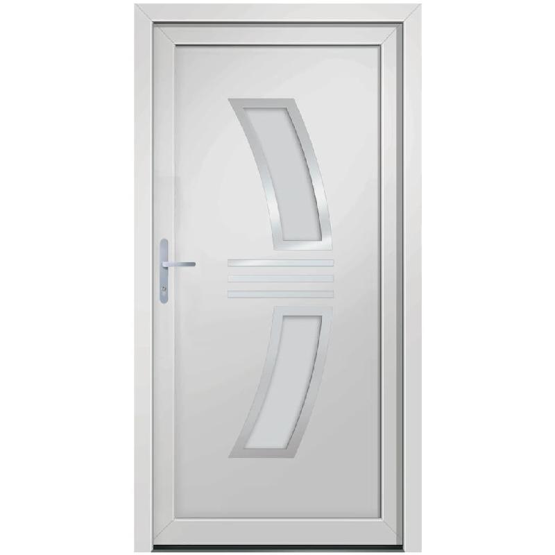 Vidaxl porte d'entrée blanc 98x200 cm pvc 3187922_1