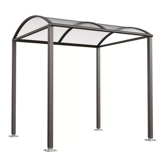 Abri vélos voûte M avec bardages polycarbonate - 6 places - structure aluminium - 4 pommeaux au choix - LED en option_1