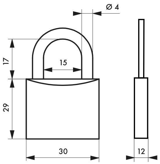 Cadenas à clé Blue Adventure 30 mm - Corps et anse inox - Mécanisme à goupilles - Double verrouillage - Marque Thirard_1