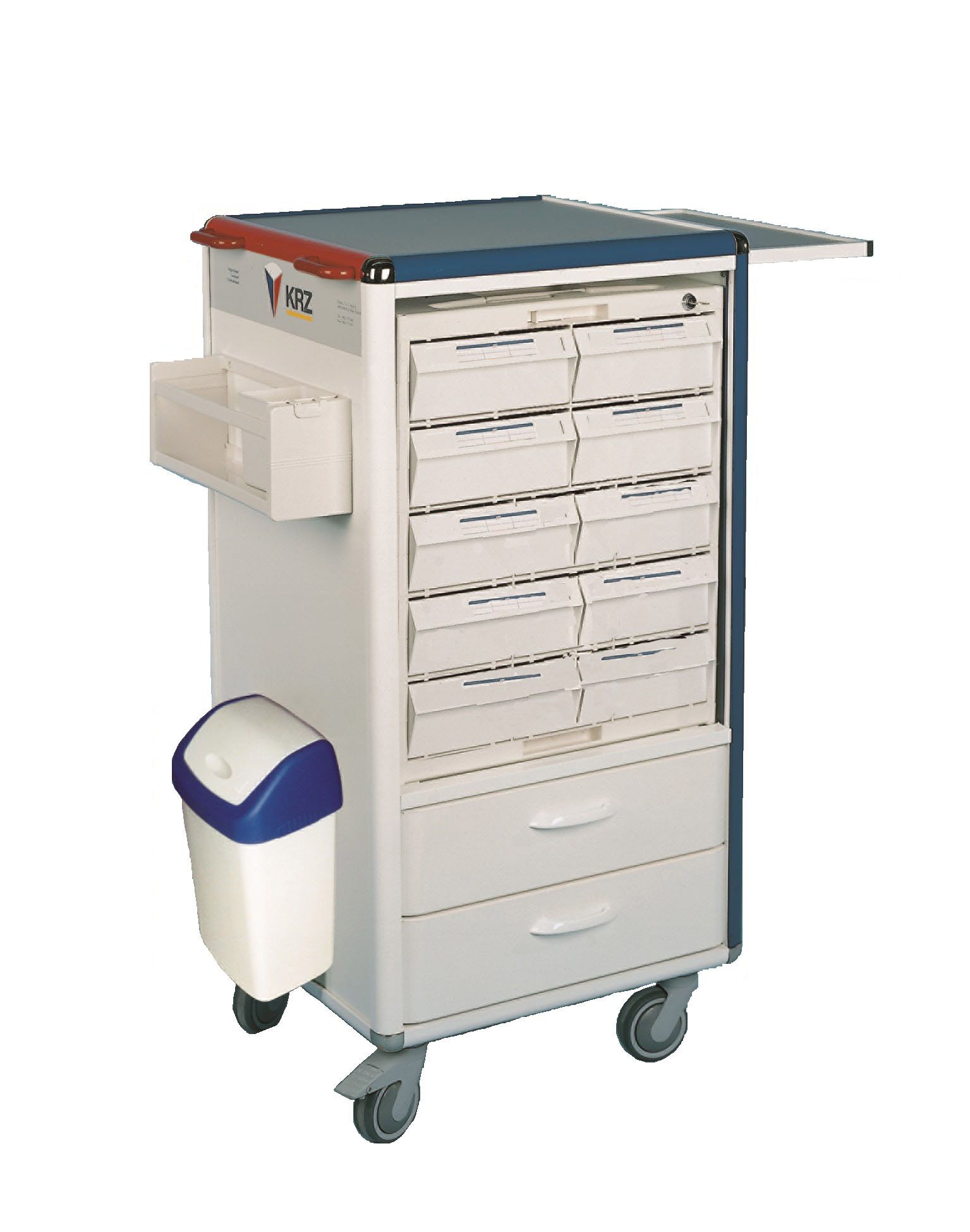 Chariot informatique Carrydose KI - structure en aluminium laqué - configurable de 12 à 60 tiroirs_1