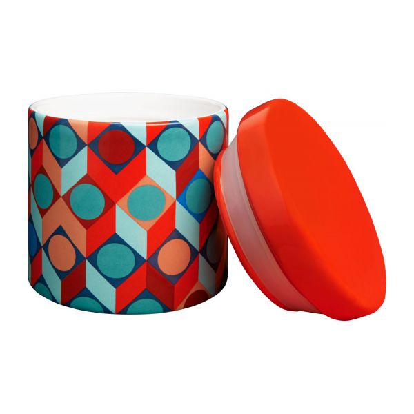 Isto - Boîte en faïence 11cm à motifs géométriques pop et rétro - Réf. 807314_1