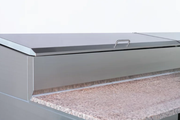 Table de préparation réfrigérée avec 3 portes et saladette incorporé - Surface marbre - Réf SH3000800M_1