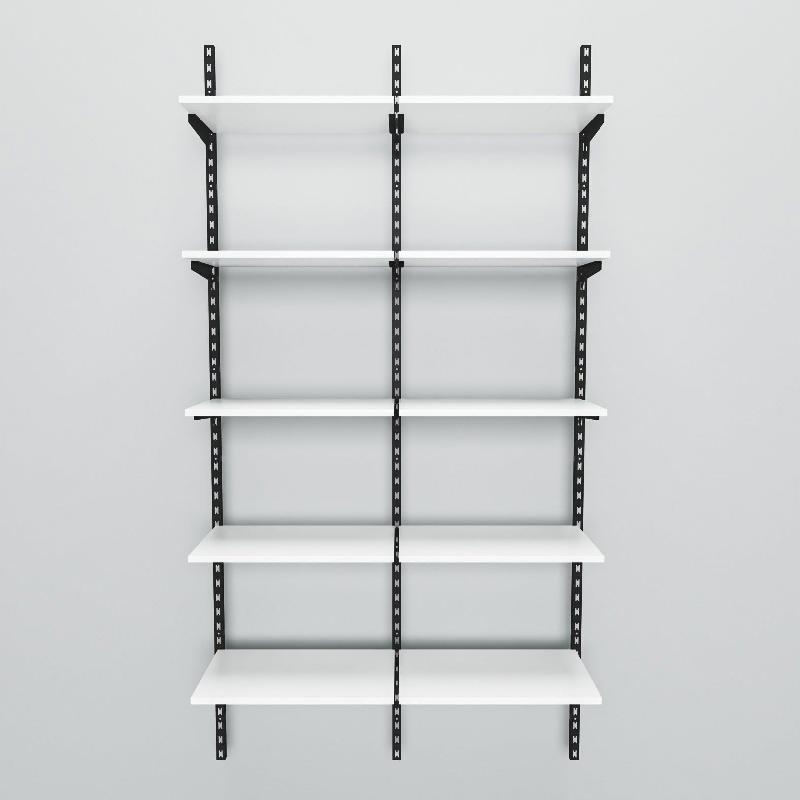 Élément suivant Global noir 5 tablettes blanc L60xH240cm_1