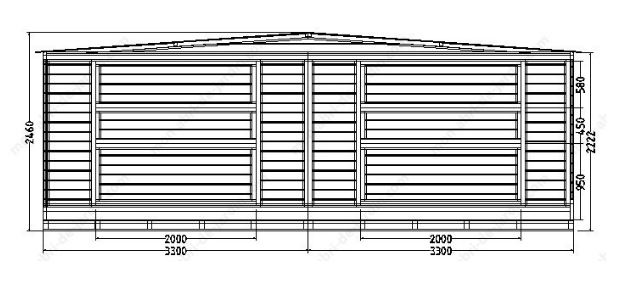 Chalet de Noël pliable en bois massif Gardy Shelter - 660x237 cm - 15,51m² - Réf 3788 - Epicéa massif, parois 20mm_2