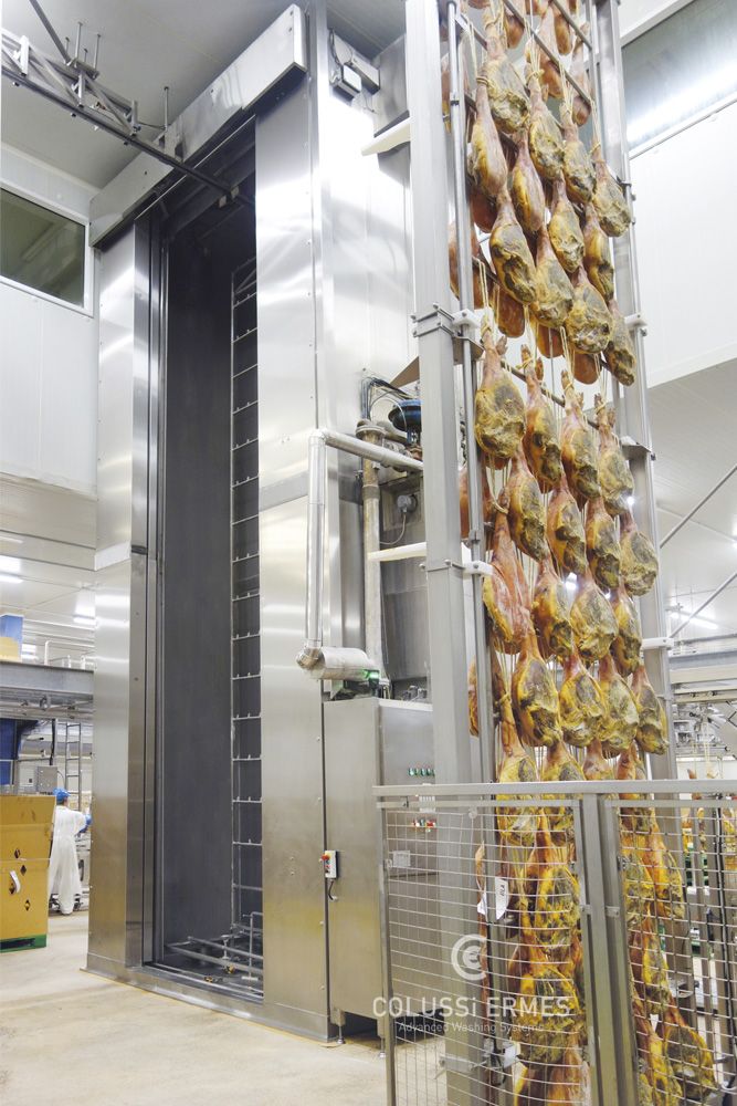 Lavage jambons - laveuses industrielles alimentaires automatiques Colussi Ermes - hautement polyvalentes et sur mesure_1
