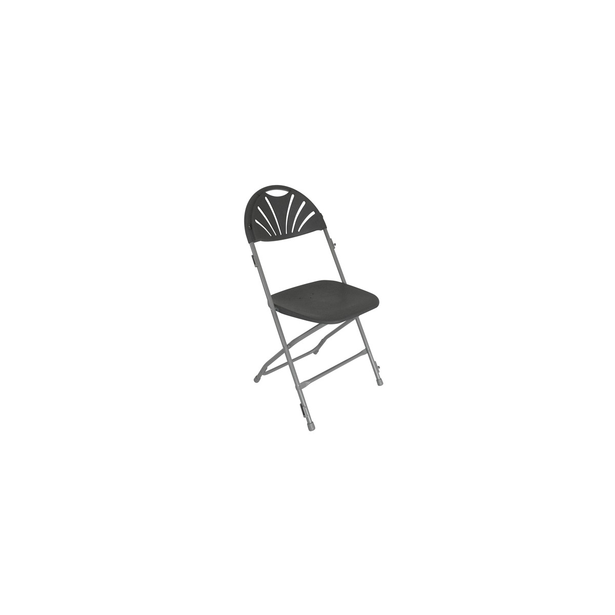 Lot de 10 chaises pliantes grises anti-feu M2 - Crochets de liaison - Intérieur/Extérieur - Structure acier et assise PEHD_1