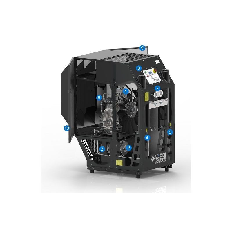 Pacm304003nx - Compresseur insonorisé 36 m3 Nitrox - Nardi Compressori France - Vitesse 900 trs/mn - 4 étages_1