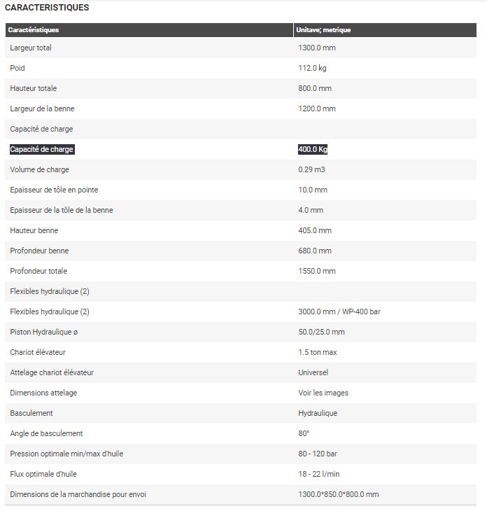 Pri-120-lm - godet pour chariot élévateur - deleks - capacité de charge : 400.0 kg_1