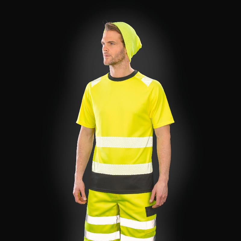 T-shirt de sécurité recyclé - Technologie stretch - Norme EN ISO 20471 Classe 2 - Réf: R502X_1