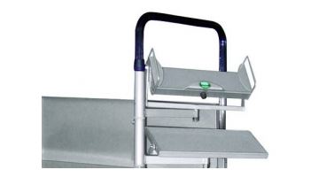 Chariot préparation de commandes - monobloc avec étagères, escabeau pliant et support moniteur_1