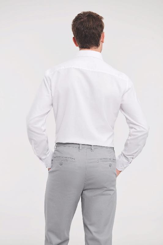 Chemise homme Oxford manches longues - Réf : RU922M - Coupe cintrée, tissu épais et résistant - Marque Russell_1
