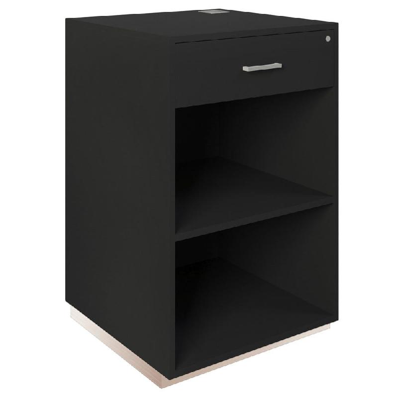Comptoir Vertigo T01 avec tiroir MDF naturel et noir 60x60x93cm_1