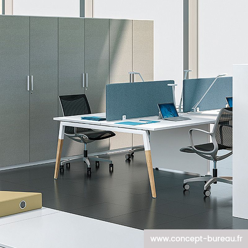 Icône - bureau open space - bench double pour 2 personnes - design moderne et fonctionnel_1