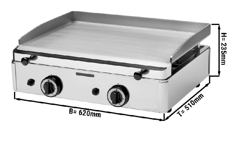 Plancha à gaz 2 feux - longueur 62cm_1
