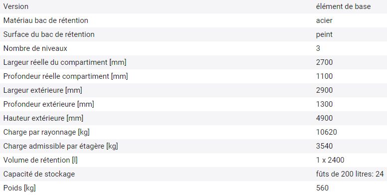 241196W - Rayonnage combi 4 S24-L avec bac de rétention peint_1